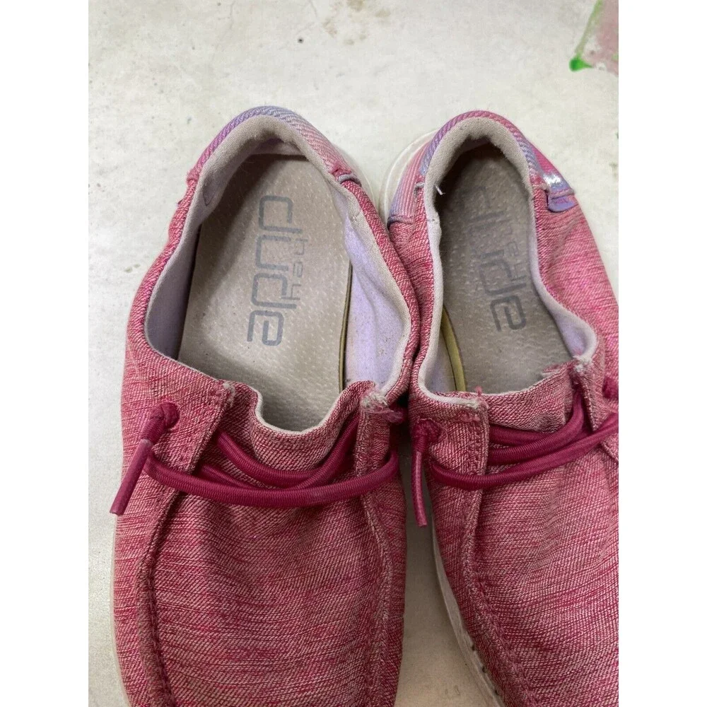 Hey Dude Wendy Youth Size K10 Funk Fuxia Loafers Slide On Shoes Pink Glitter
